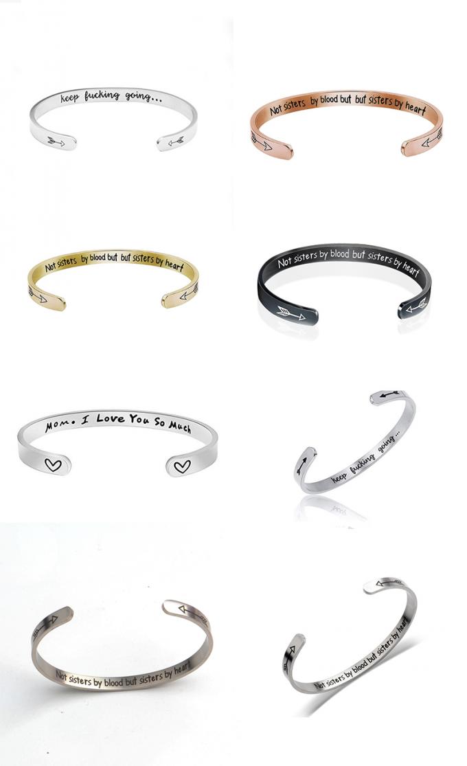 Mode-C-förmige offene Armband-Edelstahl-Charme-Armband-Armband-Frauen-kundenspezifische Armband-Frauen-Armbänder