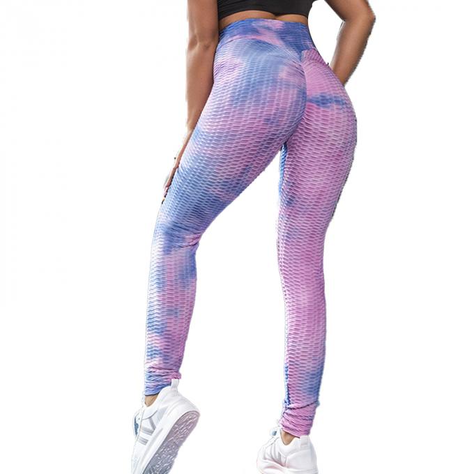 Großhandelsbindung-färbung Yoga-Hosen-Bauch-Steuermaserten dehnbare Trainings-Gamaschen Yoga Legging für Frauen