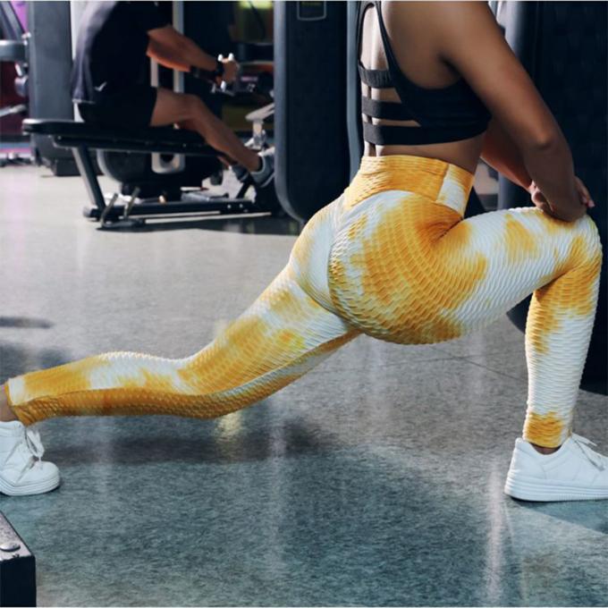 Großhandelsbindung-färbung Yoga-Hosen-Bauch-Steuermaserten dehnbare Trainings-Gamaschen Yoga Legging für Frauen