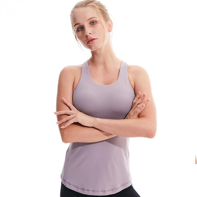 Frauen-Sport-BH Longline-Ernte-Trägershirt füllte Trainings-laufendes Yoga-Turnhallen-Trägershirt-Ernte-Trägershirt auf