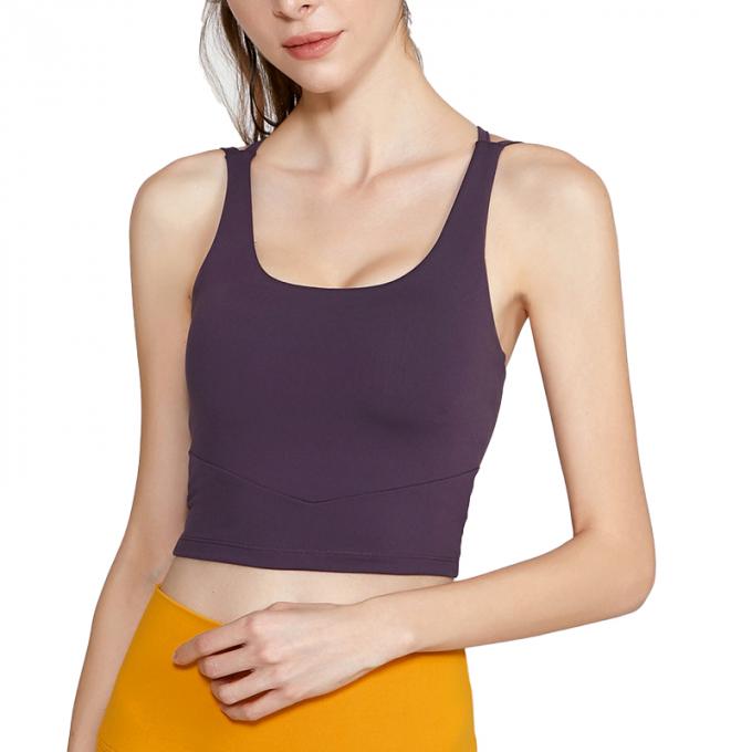 Der Sport-BH-Yoga-Weste Crossback kundenspezifischer populärer Frauen Soems bekleidet stoßsicherer Eignungs-Sport Frauen-sexy Ernte-Trägershirt-BH