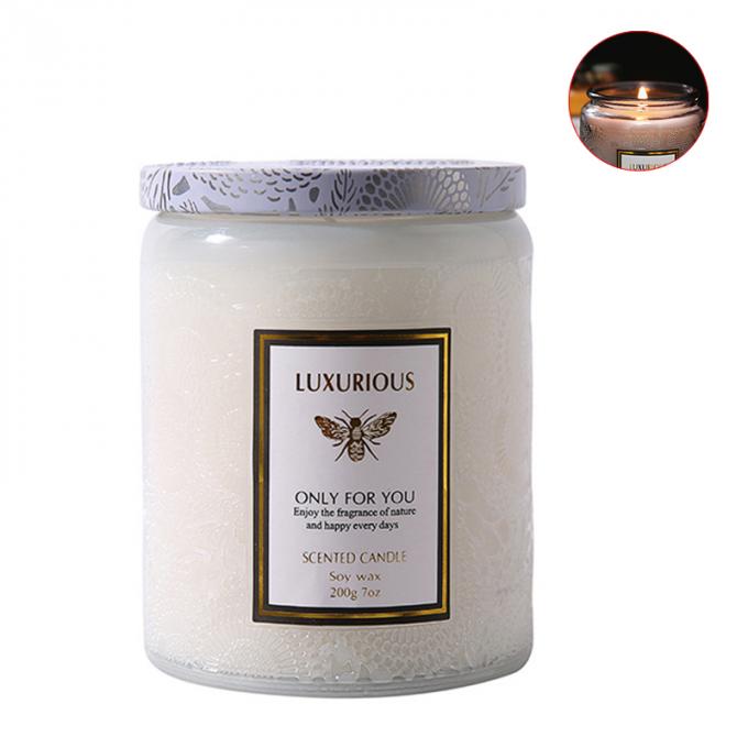 Heiße Saling kundengebundene Kerzen gerochene Wachs-Holz-Amber Glass Jar Candles Scented-Sojabohnenöl-Wachs-Eigenmarke roch Kerzen-Luxus