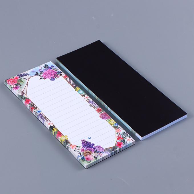 Großhandelsblumenmuster-kundenspezifische magnetische Notizblöcke, zum der Liste für Einkaufsliste-Kühlschrank-Magnet-klebrige Anmerkungen zu tun