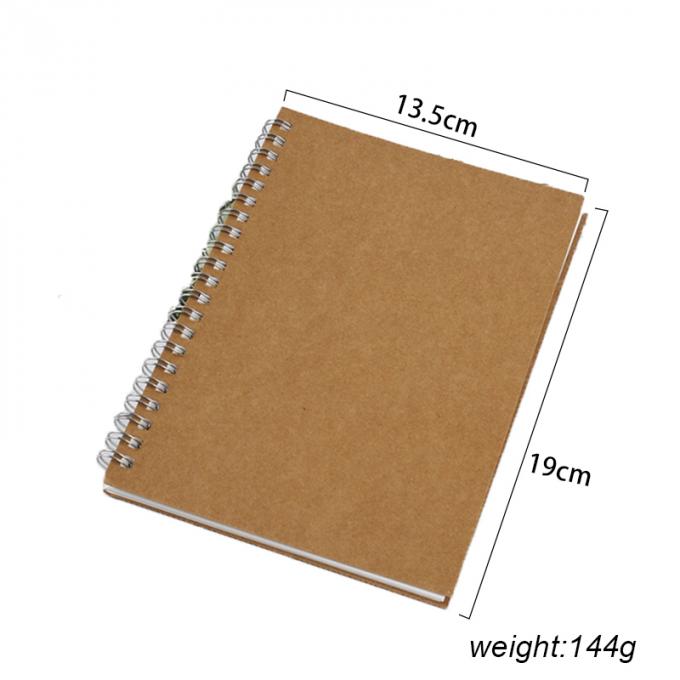 Aufbereitetes kundenspezifisches Großhandelsgitter der gebundenen Ausgabe zeichnete gewundenes A5 Kraftpapier des freien Raumes Notizbuch Offic