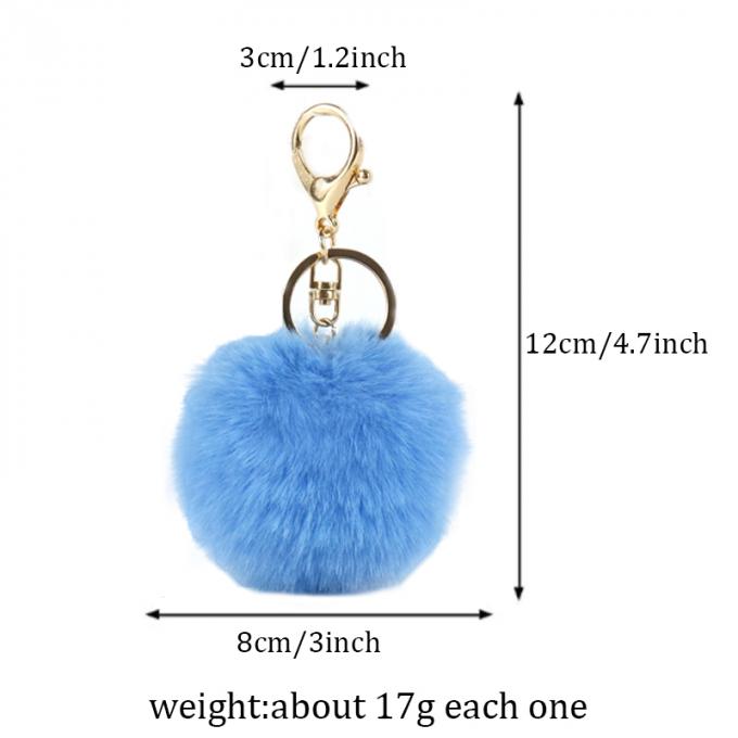 Großhandels-Pom Pom Keychain Artificial Fur Ball-Schlüsselkette flaumige Zusatz-Auto-Tasche bezaubern Pelz Pom Keychain