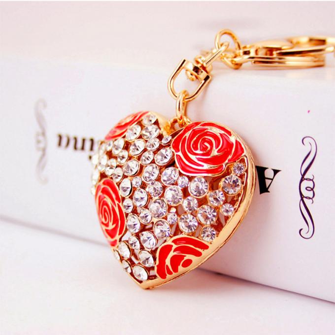 Kreatives Diamant-verziertes Damen-Parfümflascheschlüsselkette weibliches Taschen-Zusatz-Bergkristall-Metall Crystal Keychain
