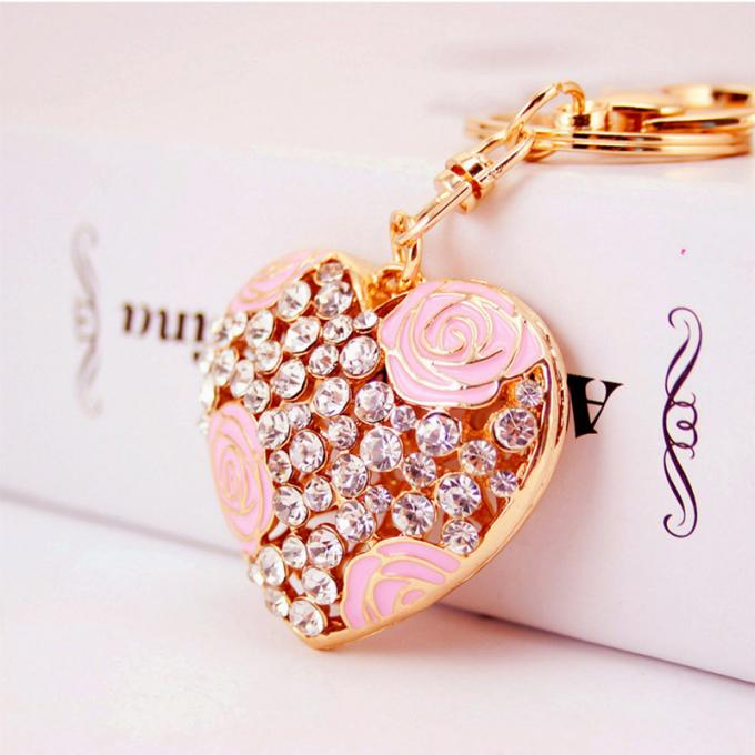 Kreatives Diamant-verziertes Damen-Parfümflascheschlüsselkette weibliches Taschen-Zusatz-Bergkristall-Metall Crystal Keychain