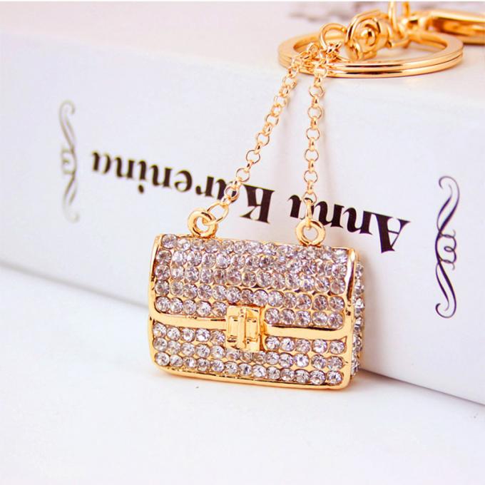 Kreatives Diamant-verziertes Damen-Parfümflascheschlüsselkette weibliches Taschen-Zusatz-Bergkristall-Metall Crystal Keychain