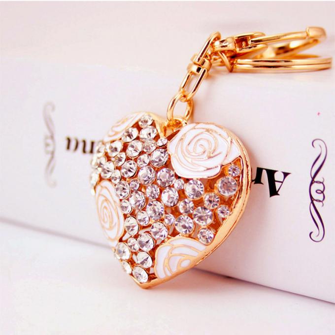 Kreatives Diamant-verziertes Damen-Parfümflascheschlüsselkette weibliches Taschen-Zusatz-Bergkristall-Metall Crystal Keychain