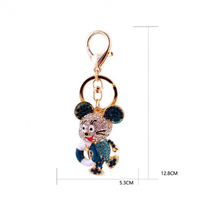 Jahr des Ratten-Geschenk-netten Diamond Mouse Car Keychain Animal-Metallanhängers en gros unter uns Bergkristallschlüsselkette
