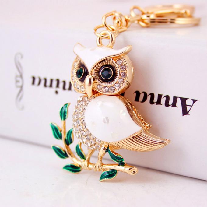 Designerschlüsselkette Diamond Owl Car Female Bag Accessories-Uhrarmband-Auto-Tiermetallautonette Schlüsselkette