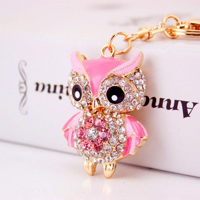 Designerschlüsselkette Diamond Owl Car Female Bag Accessories-Uhrarmband-Auto-Tiermetallautonette Schlüsselkette