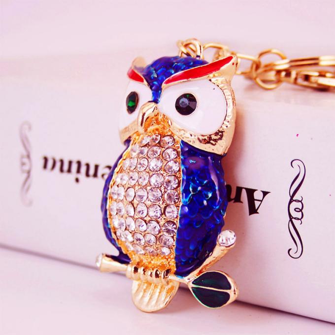 Designerschlüsselkette Diamond Owl Car Female Bag Accessories-Uhrarmband-Auto-Tiermetallautonette Schlüsselkette