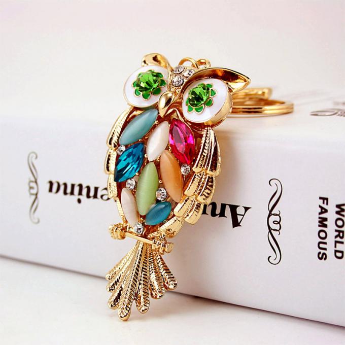 Designerschlüsselkette Diamond Owl Car Female Bag Accessories-Uhrarmband-Auto-Tiermetallautonette Schlüsselkette