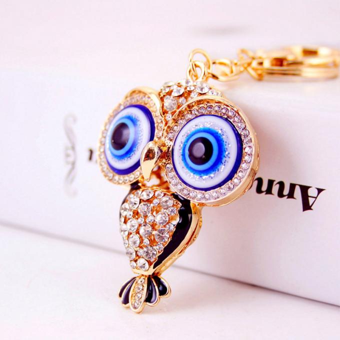Designerschlüsselkette Diamond Owl Car Female Bag Accessories-Uhrarmband-Auto-Tiermetallautonette Schlüsselkette