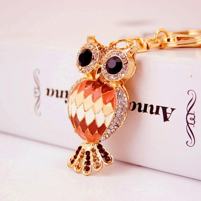 Designerschlüsselkette Diamond Owl Car Female Bag Accessories-Uhrarmband-Auto-Tiermetallautonette Schlüsselkette