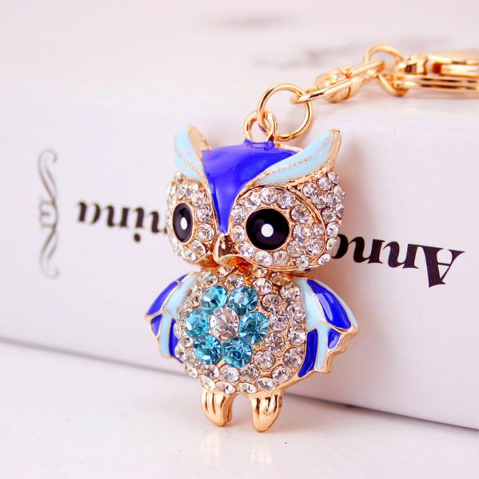 Designerschlüsselkette Diamond Owl Car Female Bag Accessories-Uhrarmband-Auto-Tiermetallautonette Schlüsselkette