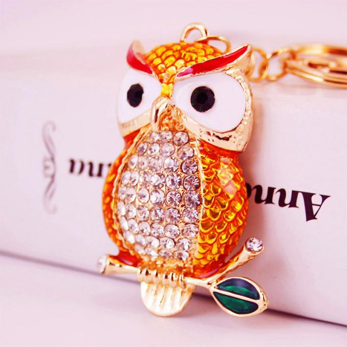 Designerschlüsselkette Diamond Owl Car Female Bag Accessories-Uhrarmband-Auto-Tiermetallautonette Schlüsselkette