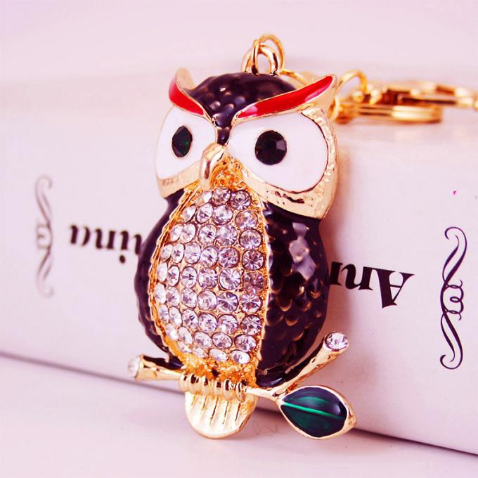 Designerschlüsselkette Diamond Owl Car Female Bag Accessories-Uhrarmband-Auto-Tiermetallautonette Schlüsselkette
