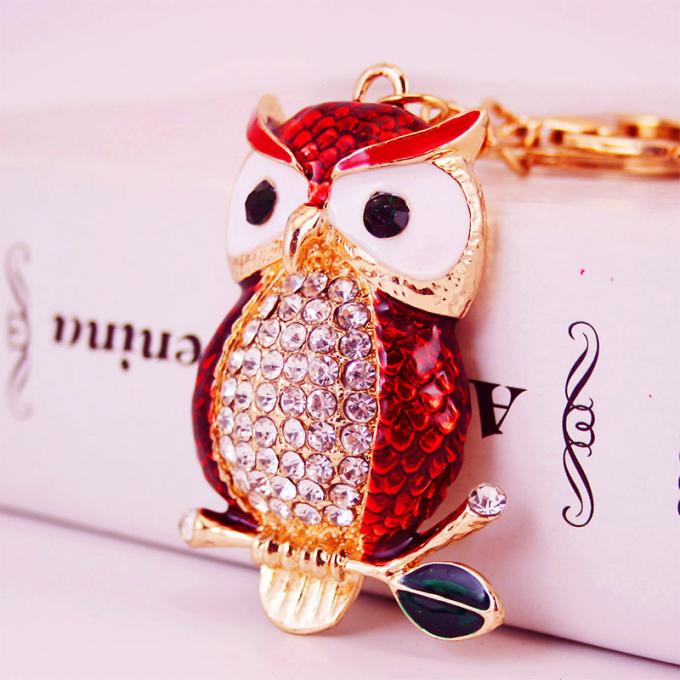 Designerschlüsselkette Diamond Owl Car Female Bag Accessories-Uhrarmband-Auto-Tiermetallautonette Schlüsselkette