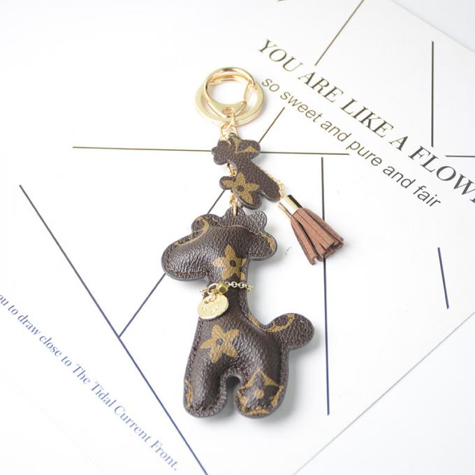 Lederne Bärn-Hundeschlüsselkette hängende Großhandelstasche verziert Zusätze Diamond Bear Keychain Keychains für Frauen