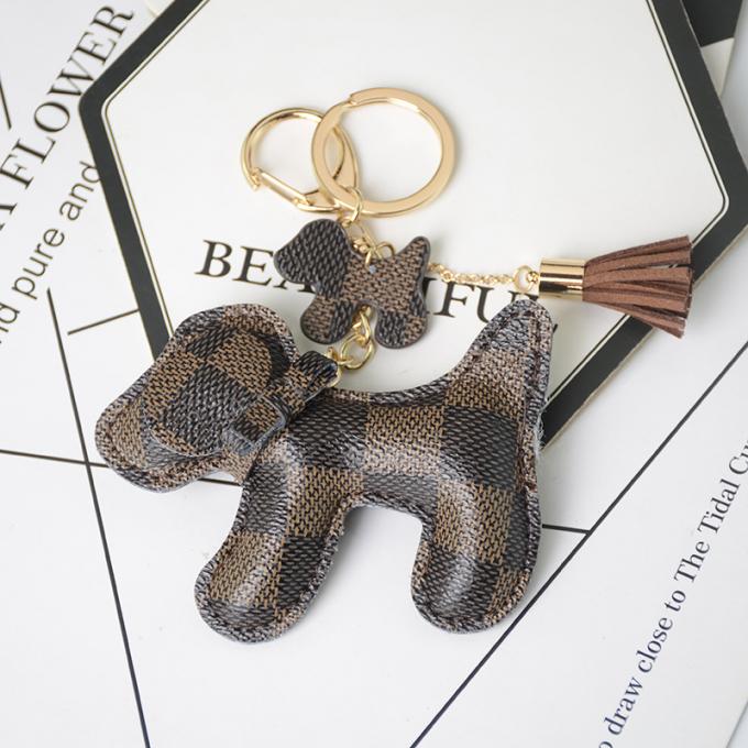Lederne Bärn-Hundeschlüsselkette hängende Großhandelstasche verziert Zusätze Diamond Bear Keychain Keychains für Frauen