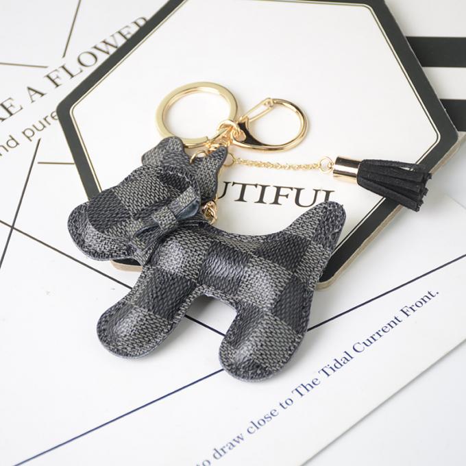 Lederne Bärn-Hundeschlüsselkette hängende Großhandelstasche verziert Zusätze Diamond Bear Keychain Keychains für Frauen