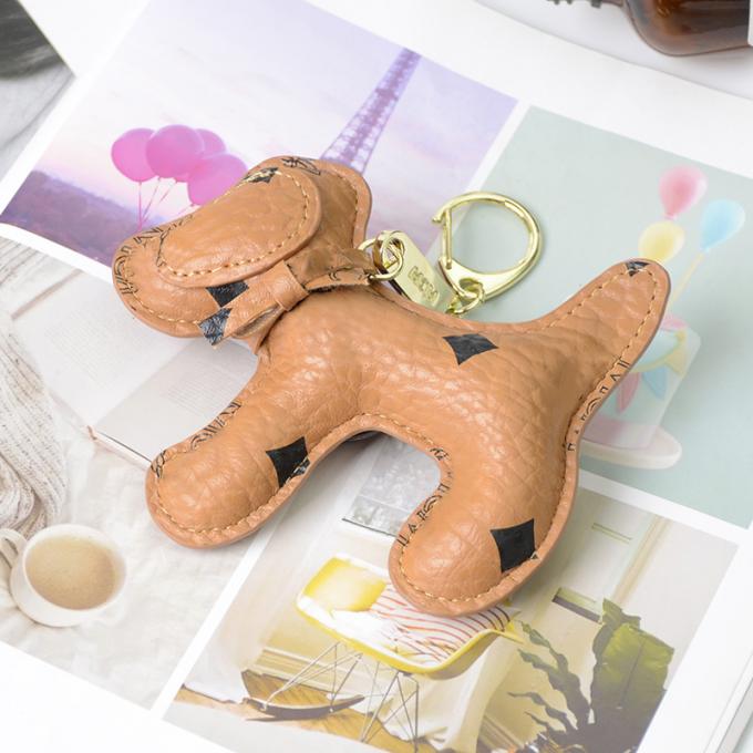Lederne Bärn-Hundeschlüsselkette hängende Großhandelstasche verziert Zusätze Diamond Bear Keychain Keychains für Frauen