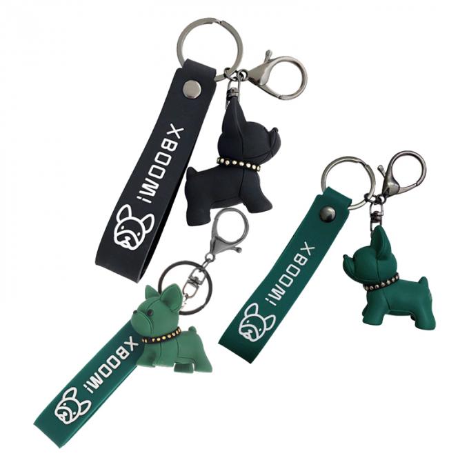 Kreatives Geschenk-Großhandelsharz-Pit Bull Car Key Ring kundenspezifische Schlüsselkette französischer Bulldoggen PUs