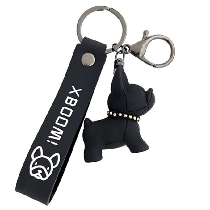 Kreatives Geschenk-Großhandelsharz-Pit Bull Car Key Ring kundenspezifische Schlüsselkette französischer Bulldoggen PUs