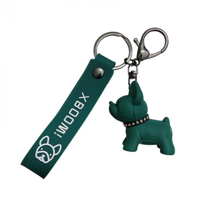 Kreatives Geschenk-Großhandelsharz-Pit Bull Car Key Ring kundenspezifische Schlüsselkette französischer Bulldoggen PUs