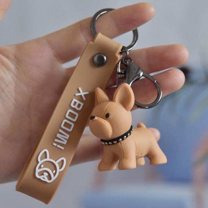 Kreatives Geschenk-Großhandelsharz-Pit Bull Car Key Ring kundenspezifische Schlüsselkette französischer Bulldoggen PUs