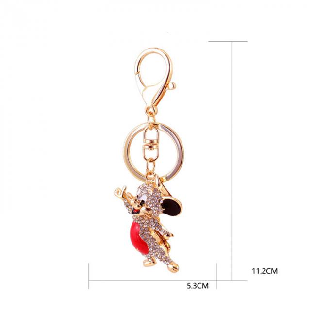 Großhandels- Diamond Crystal Mouse Car Key Ring-Metall-hängende Frauen sacken Zusätze Kristall-Keyhains für Geschenke ein
