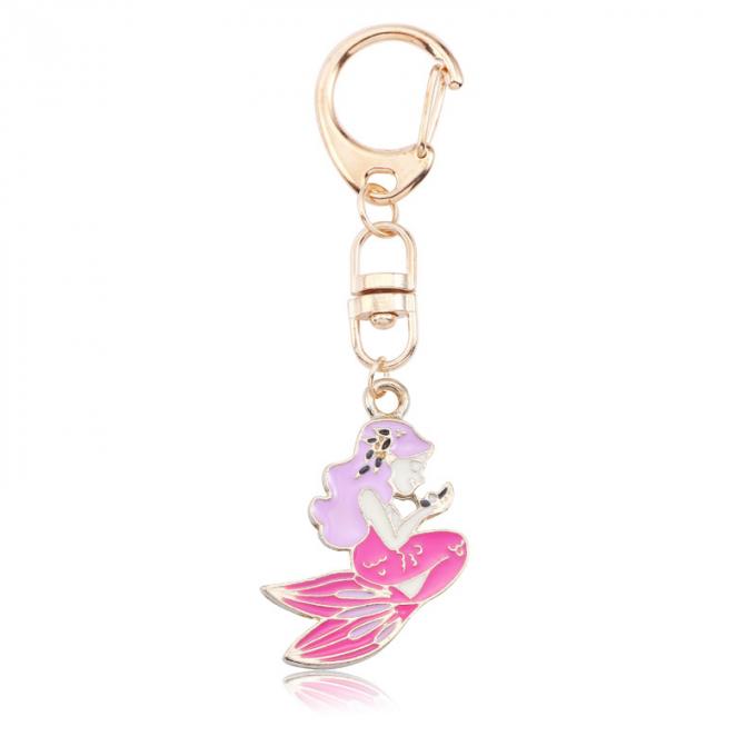 Großhandels- Schlüssel- Ring Metal Pendant Women Bag Zusätze Kristall-Keyhains Diamond Crystal Mermaids Watermelons Moon Cars für Geschenke